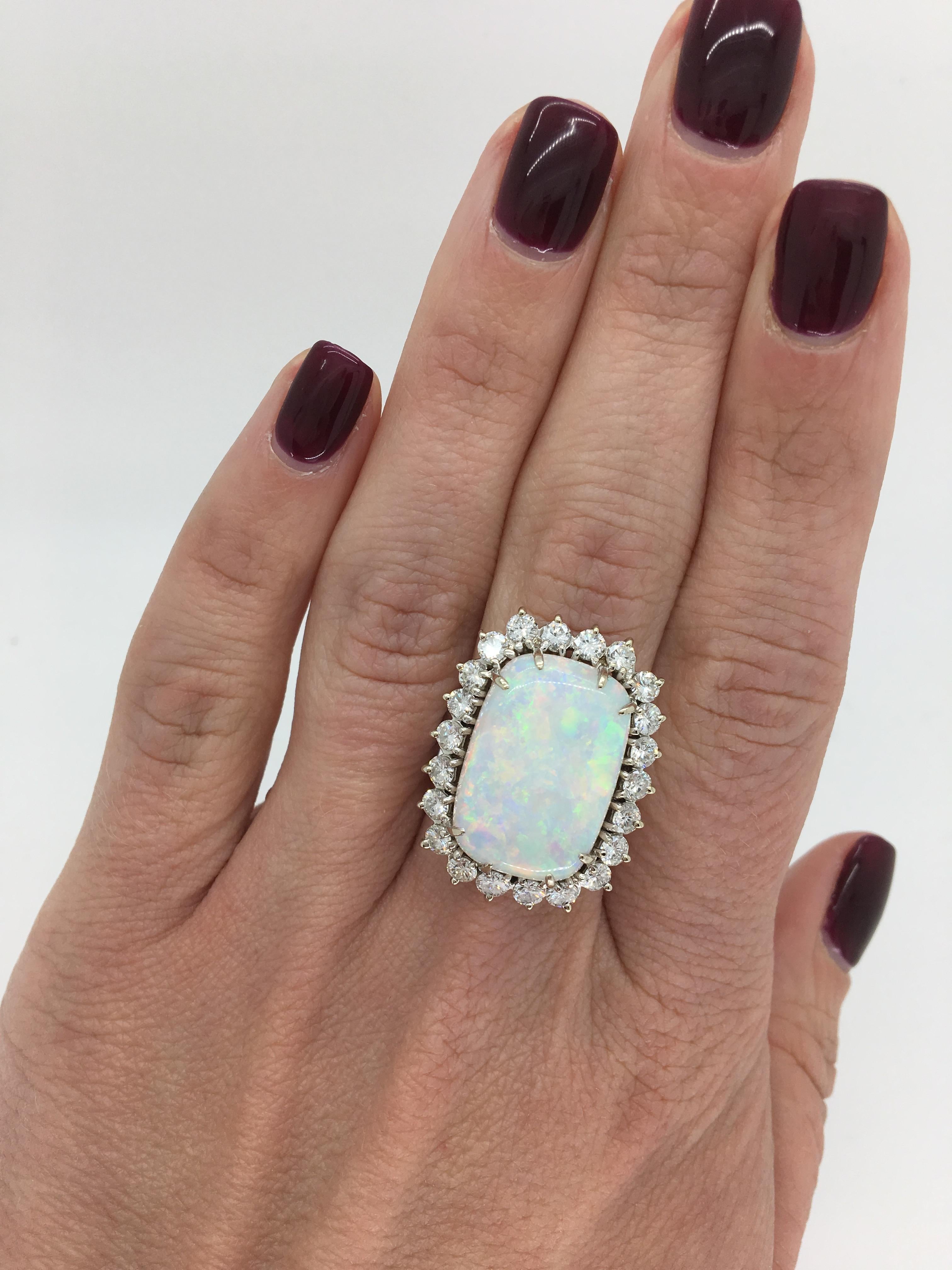 Opal and Diamond Cocktail Ring 13