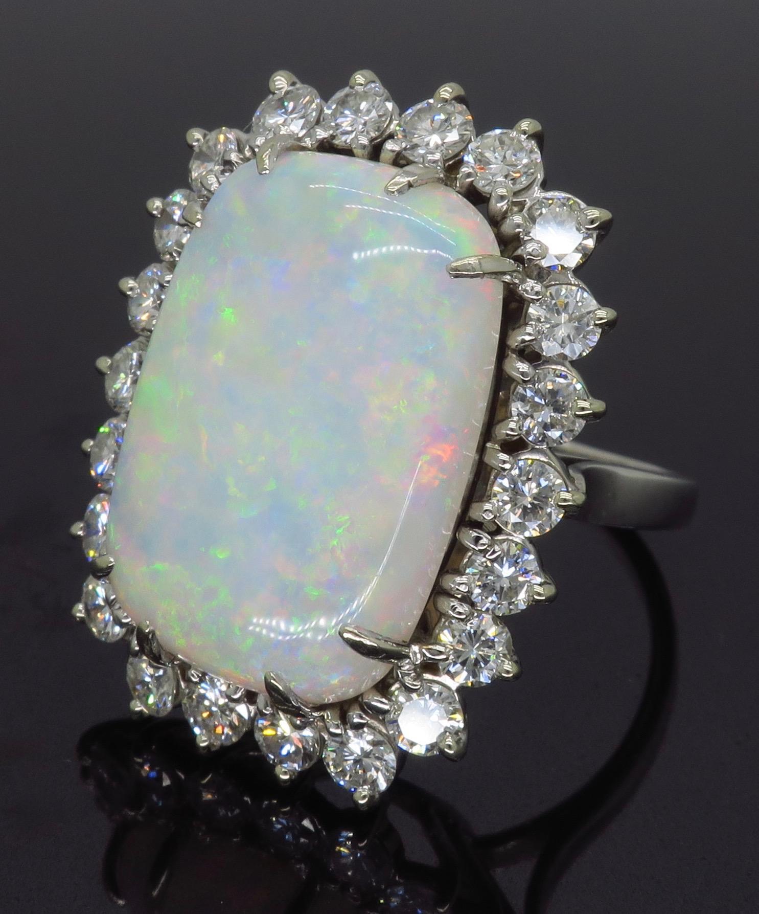 Opal and Diamond Cocktail Ring In Excellent Condition In Webster, NY