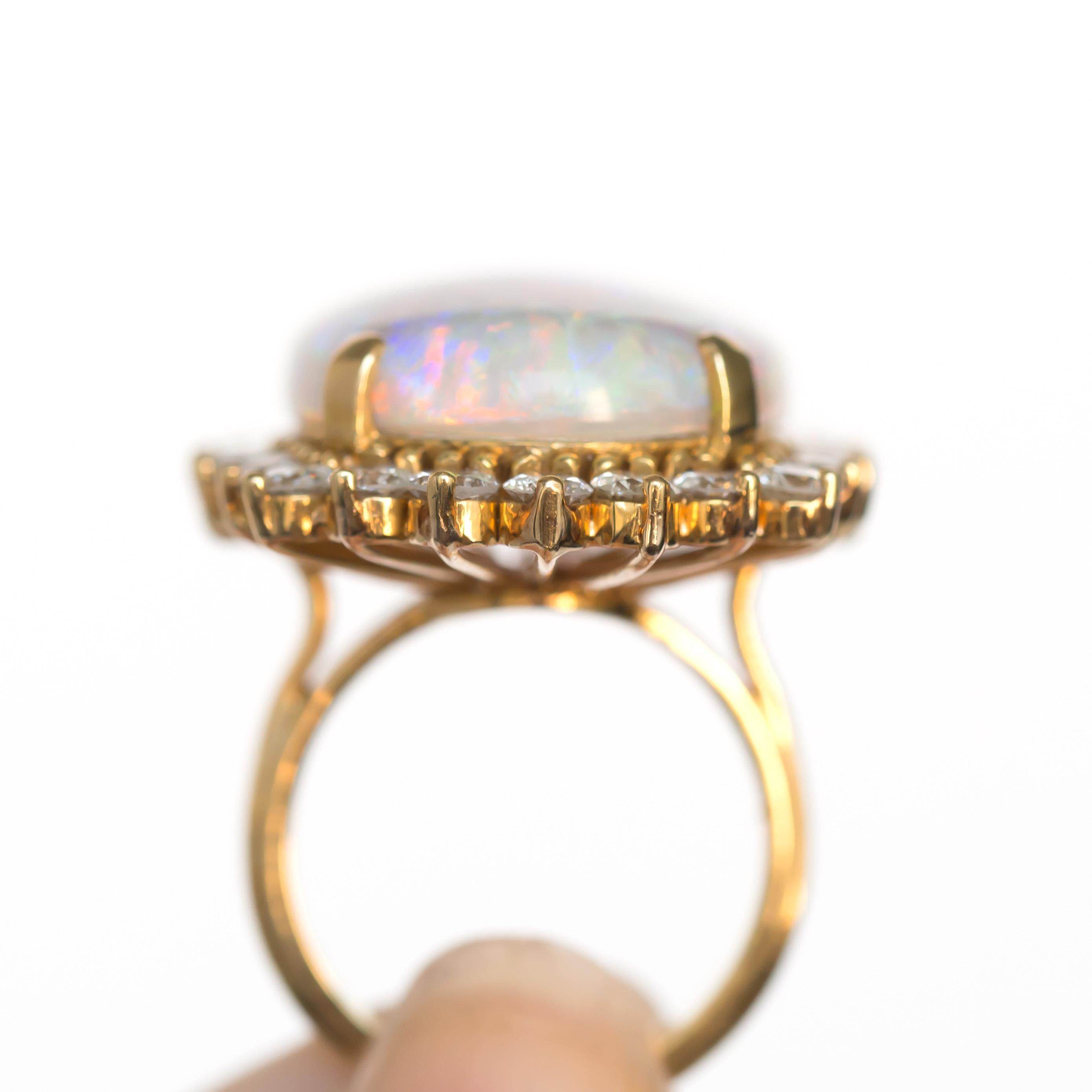 Women's Opal and Diamond Cocktail Ring