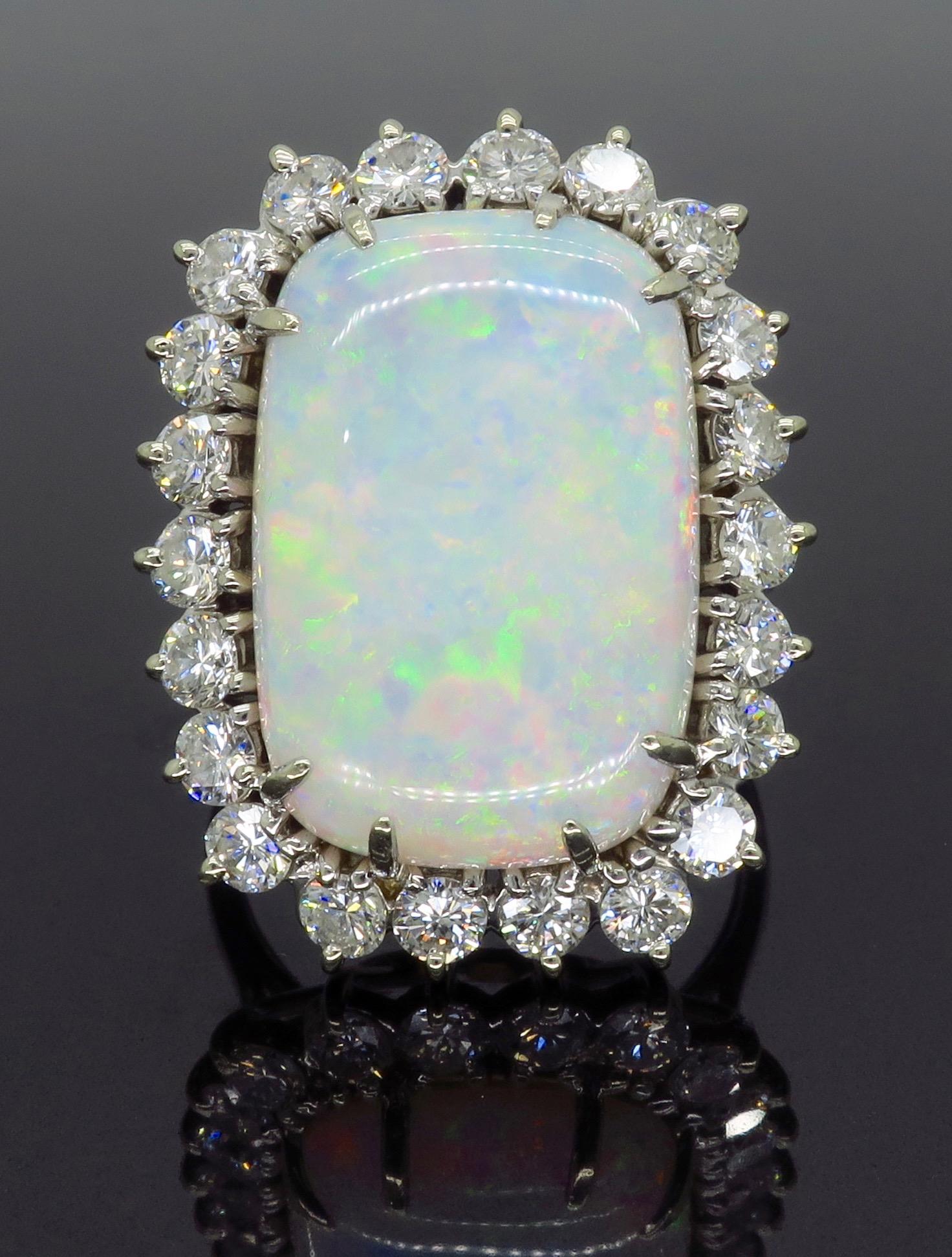 Opal and Diamond Cocktail Ring 1