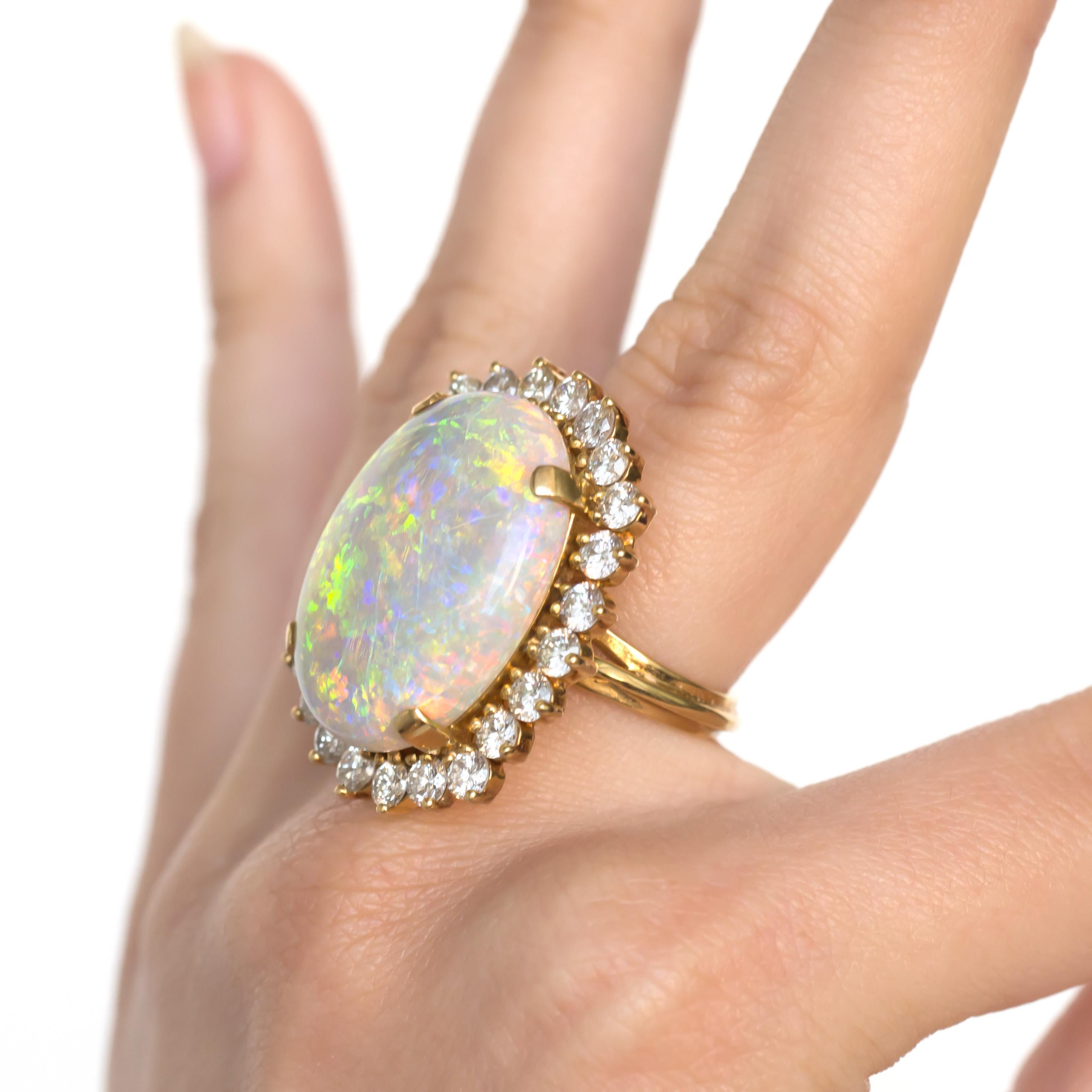 Opal and Diamond Cocktail Ring 2