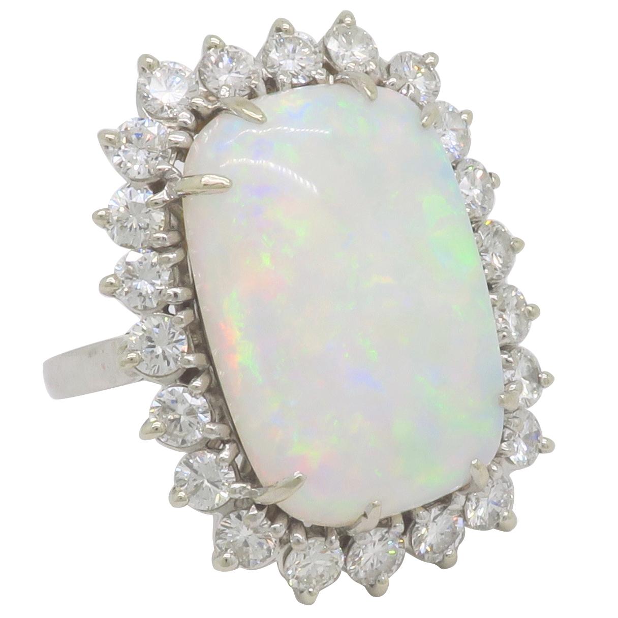 Opal and Diamond Cocktail Ring