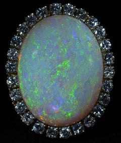 Opal and Diamond Cocktail Ring with 22 carat Opal and 1.56 Carat in Diamonds