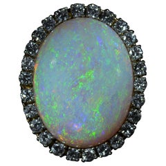 Opal and Diamond Cocktail Ring with 22 carat Opal and 1.56 Carat in Diamonds