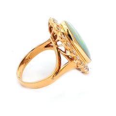 Opal and Diamond Halo Ring