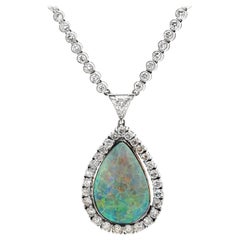 Opal And Diamond Necklace