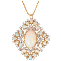 Opal and Diamond Necklace