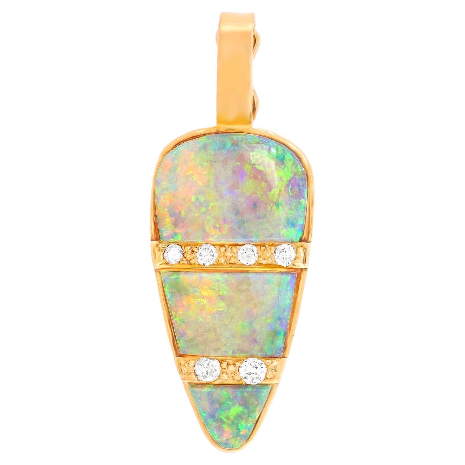Opal and Diamond Pendant
