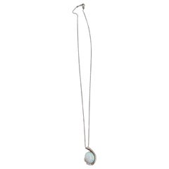 Opal and Diamond Pendant Necklace in Platinum