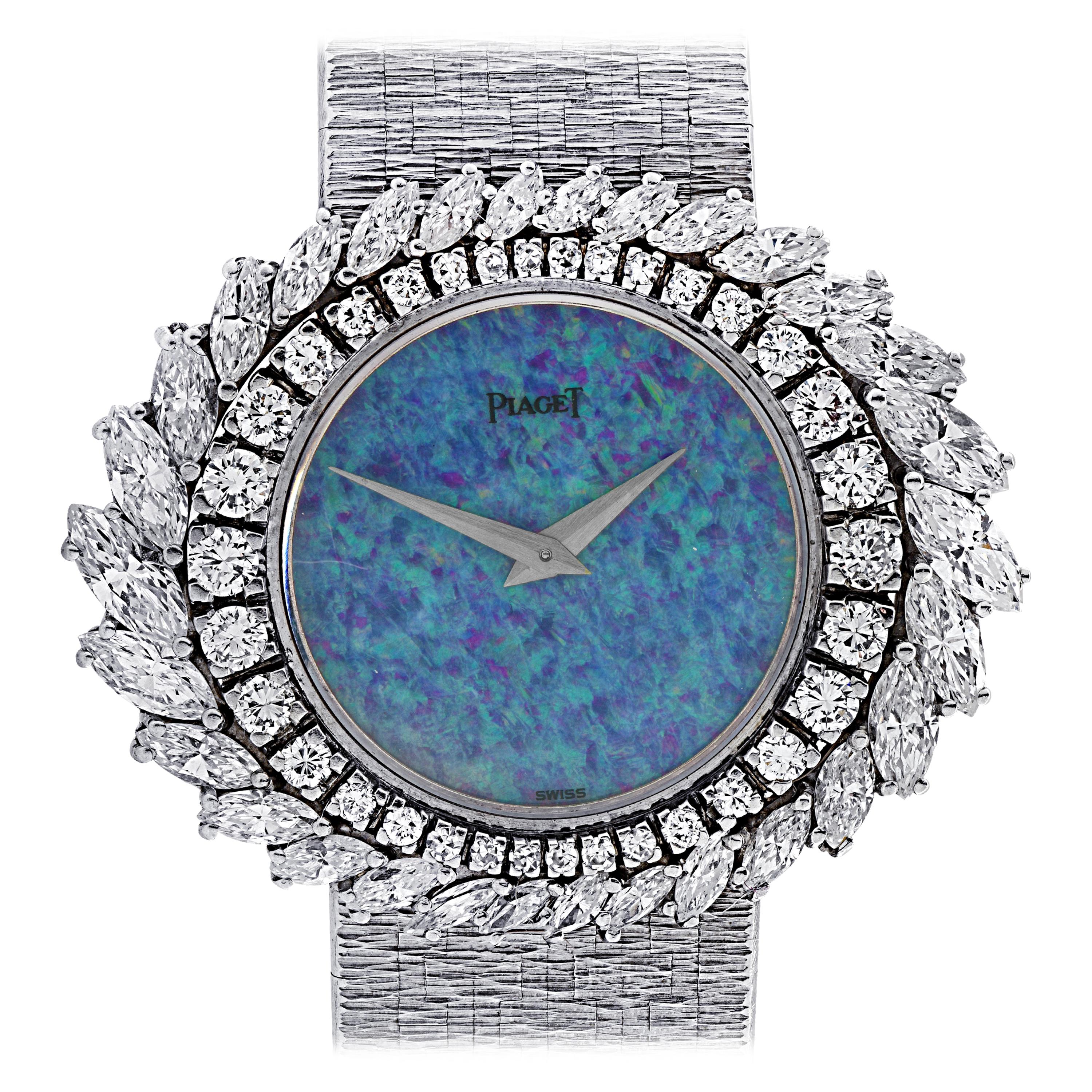 Piaget-Uhr mit Opal und Diamanten:: ca. 1970er Jahre