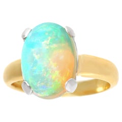 Vintage Opal and Diamond Ring