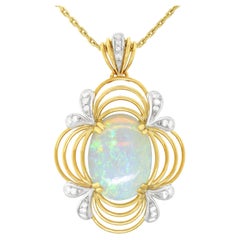 Opal and Diamond-set Gold Pendant