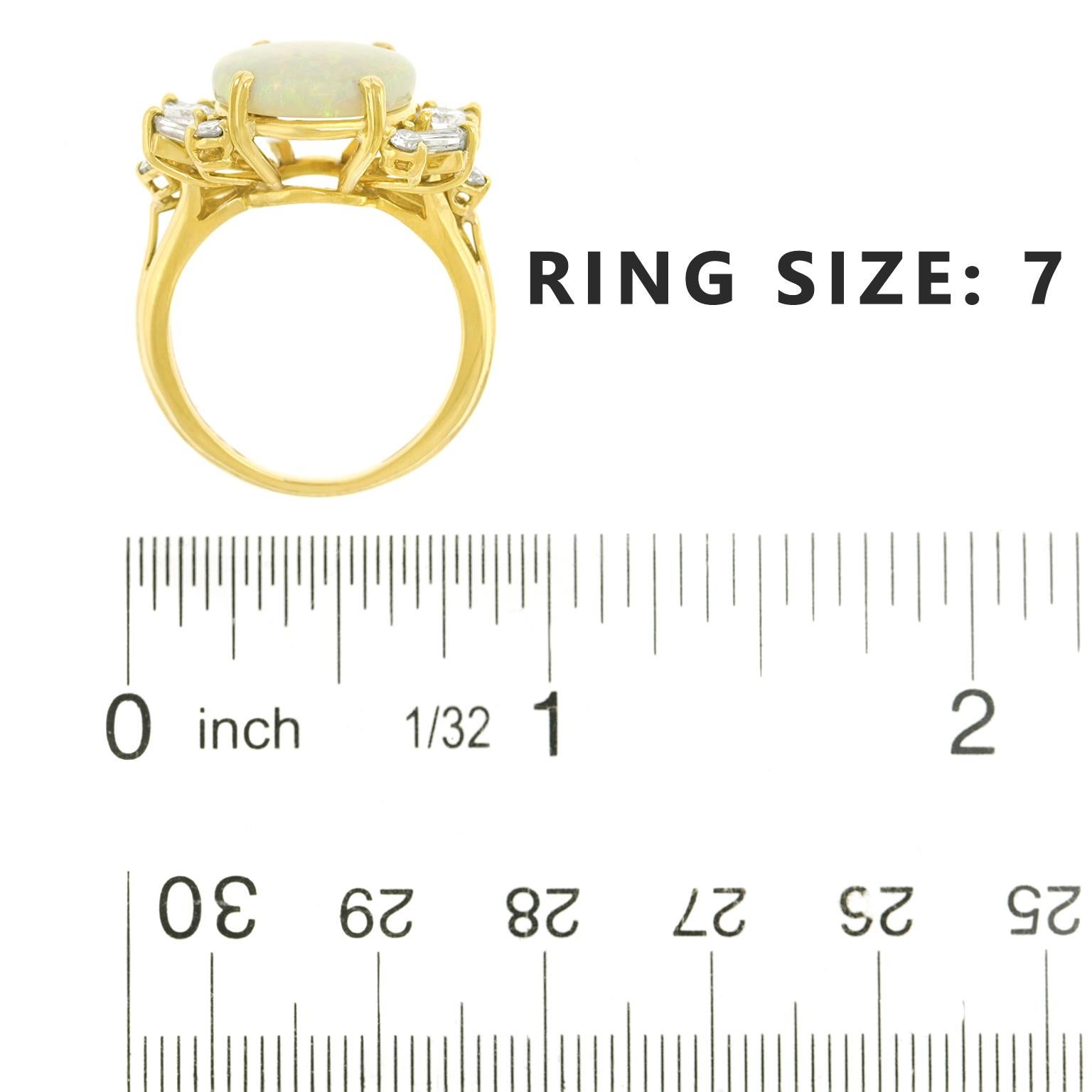 Women's Opal and Diamond-Set Ring