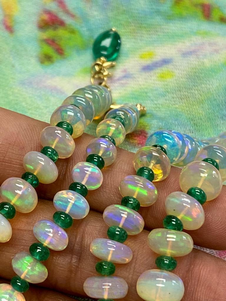Goshwara Opal and Emerald 2-Strand Bead Necklace 1