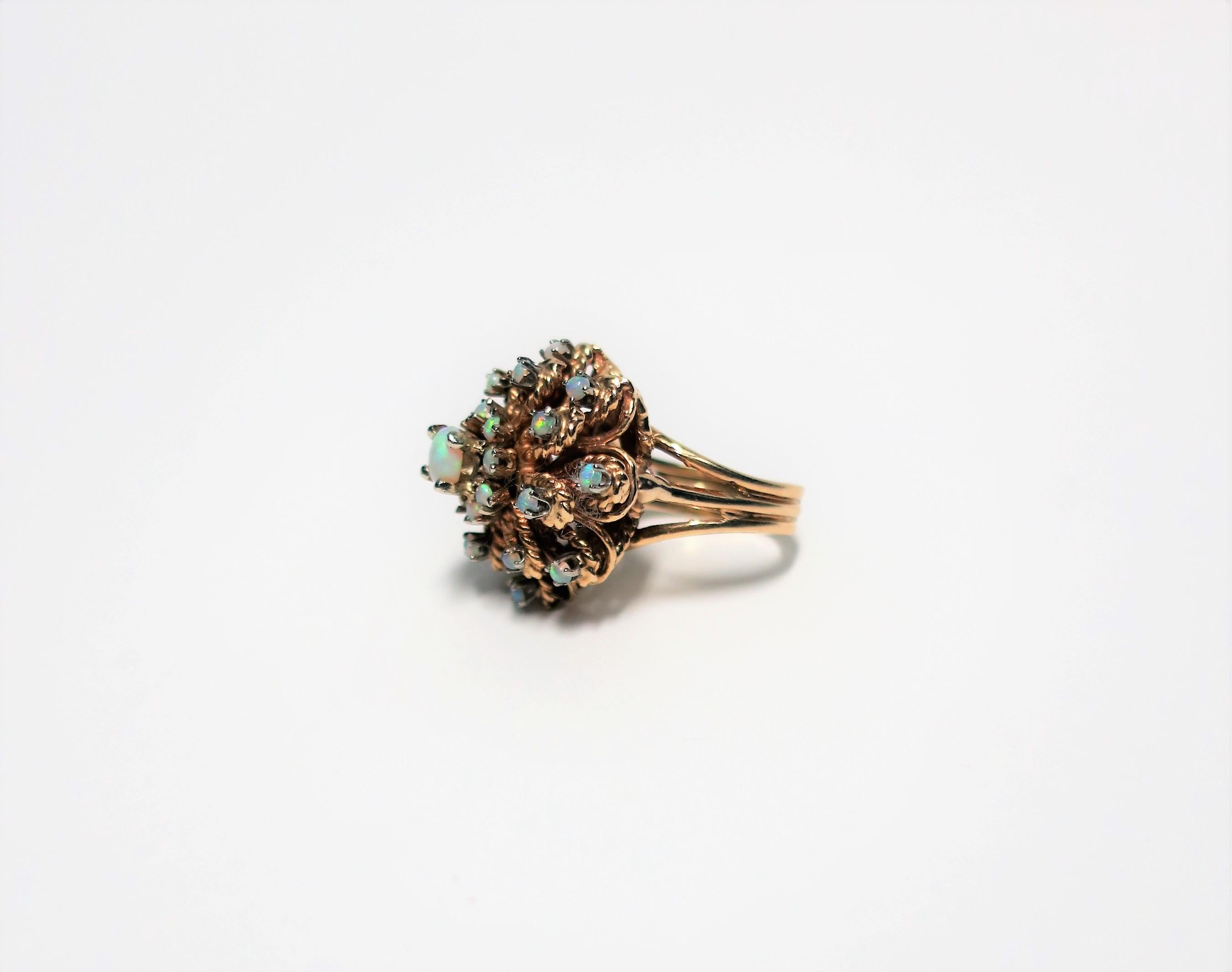 Opal and Gold Cluster Cocktail Ring For Sale 7