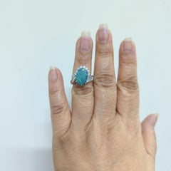 Opal and White Diamond Cocktail Ring in Platinum