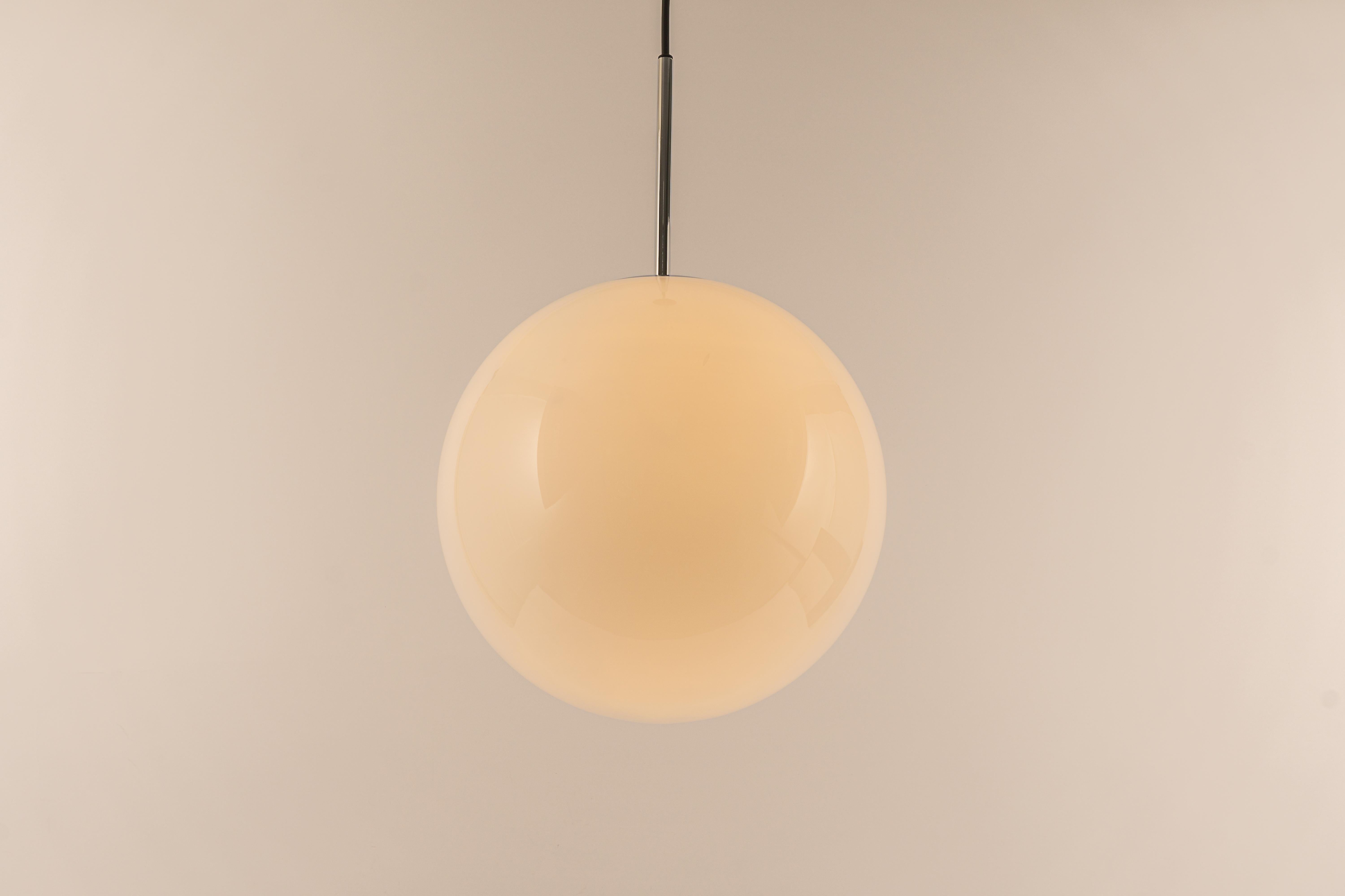 Late 20th Century Opal Ball Pendant Light by Peill Putzler, Germany, 1970s For Sale