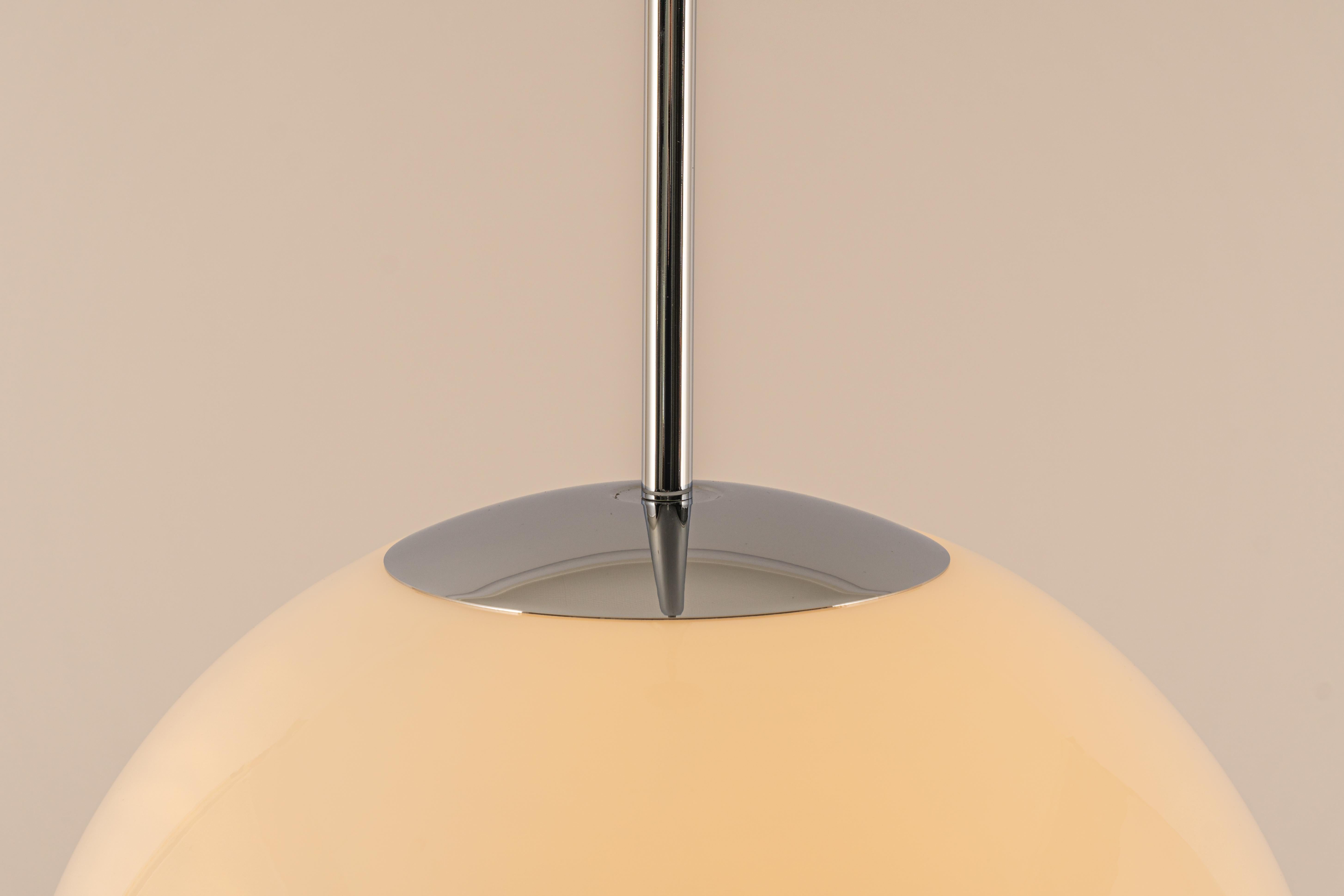 Opal Ball Pendant Light by Peill Putzler, Germany, 1970s For Sale 1