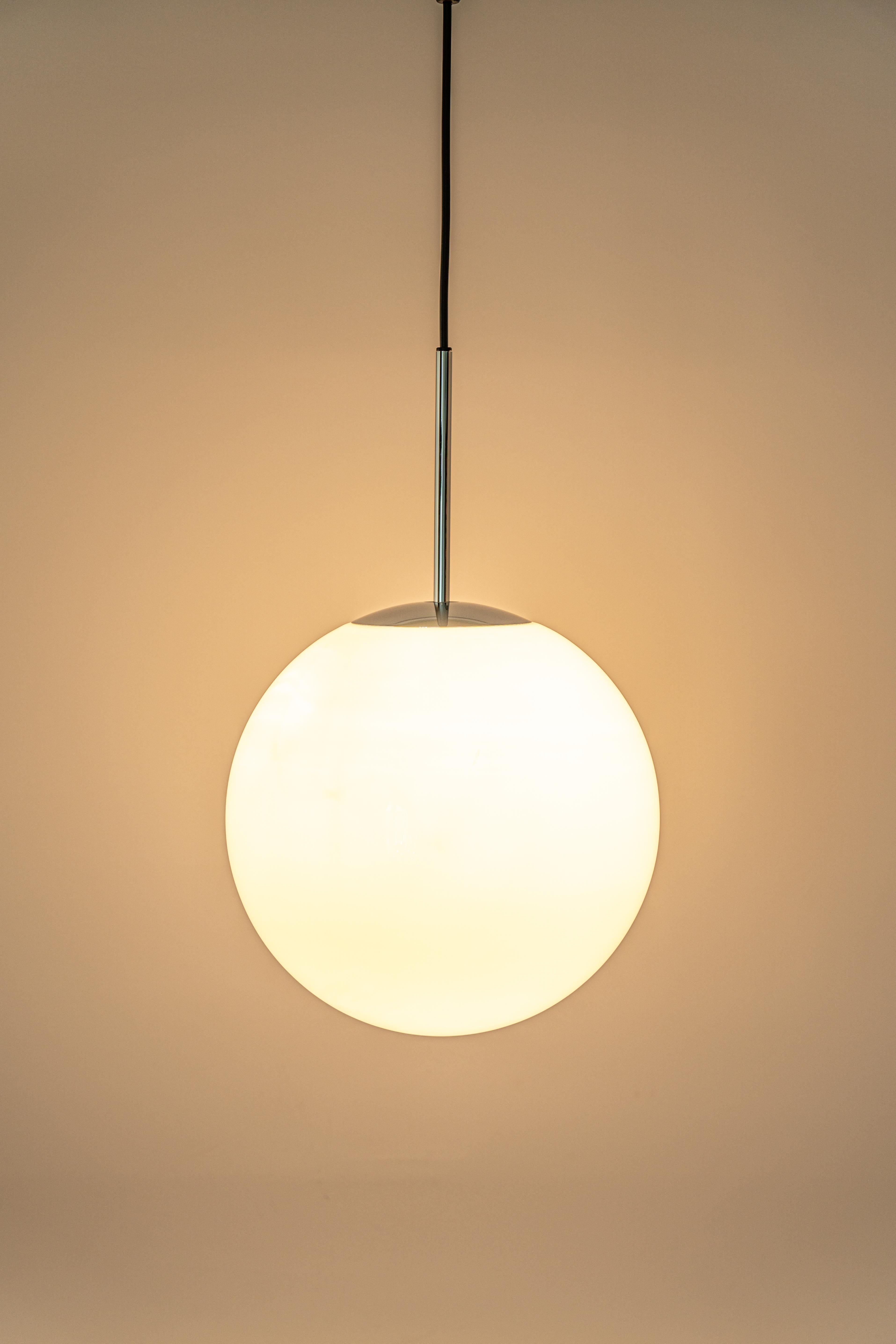 Opal Ball Pendant Light by Peill Putzler, Germany, 1970s For Sale 2