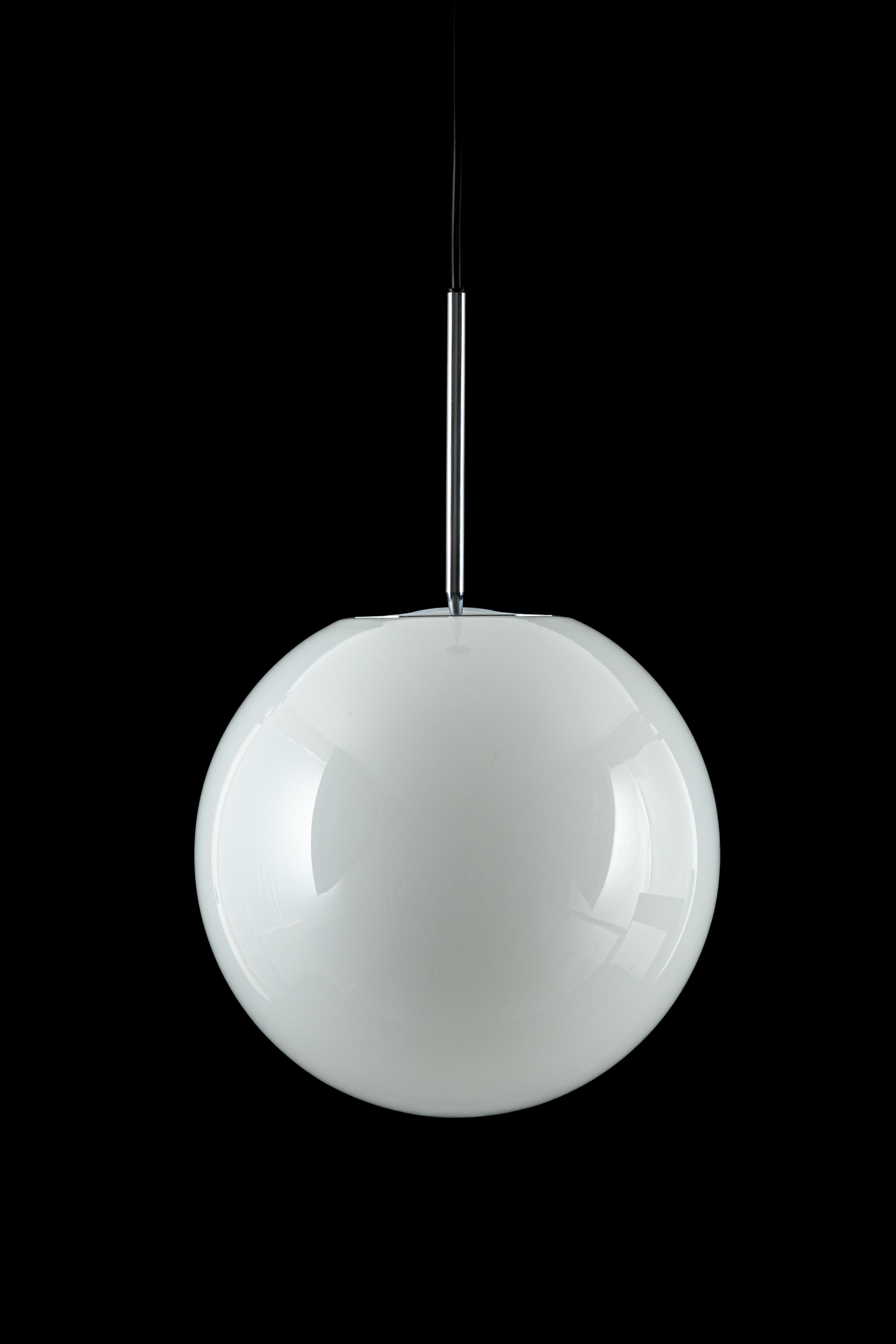 Opal Ball Pendant Light by Peill Putzler, Germany, 1970s For Sale 3