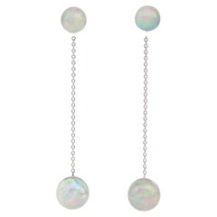 Boucles d'oreilles en platine "Ball and Ball" en opale