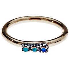 Opal Band Silver Prong Ring Bronze J Dauphin