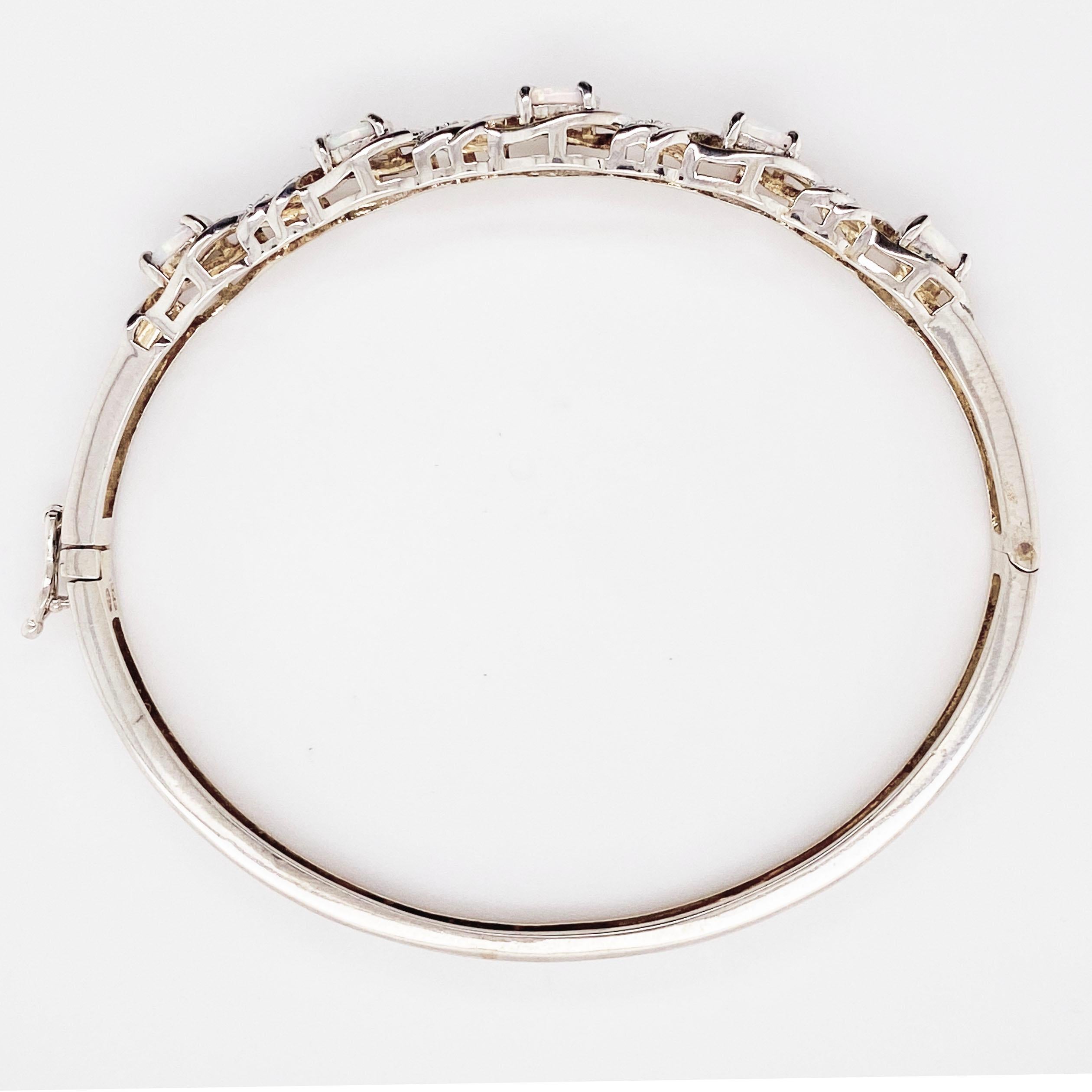 sterling silver opal bracelet