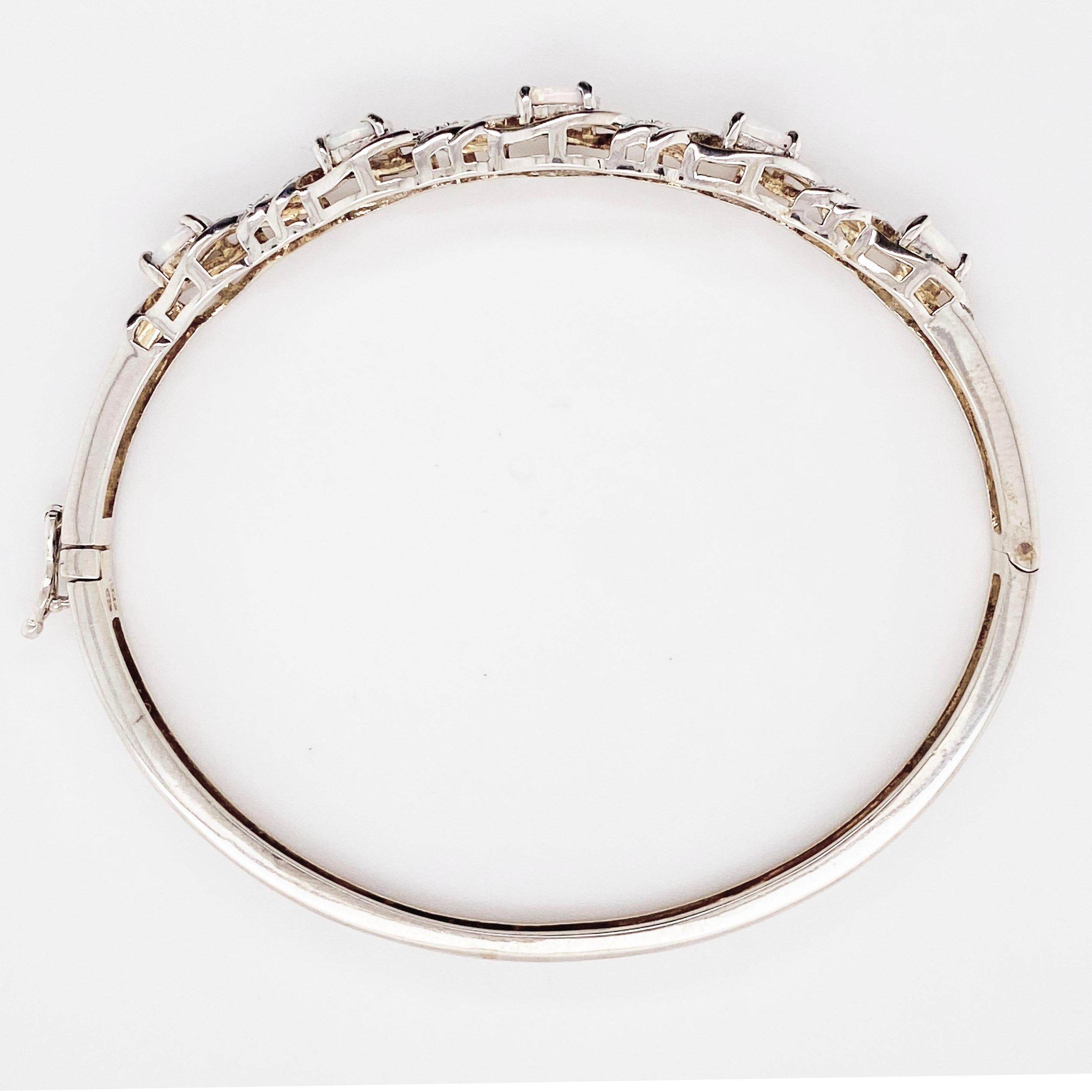sterling silver opal bracelet