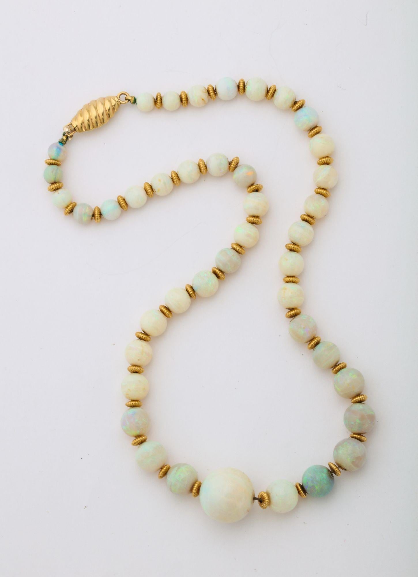 AntiqueOpal Perlenkette (Rundschliff)