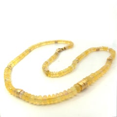 Opal Beads 14k Yellow Gold Necklace