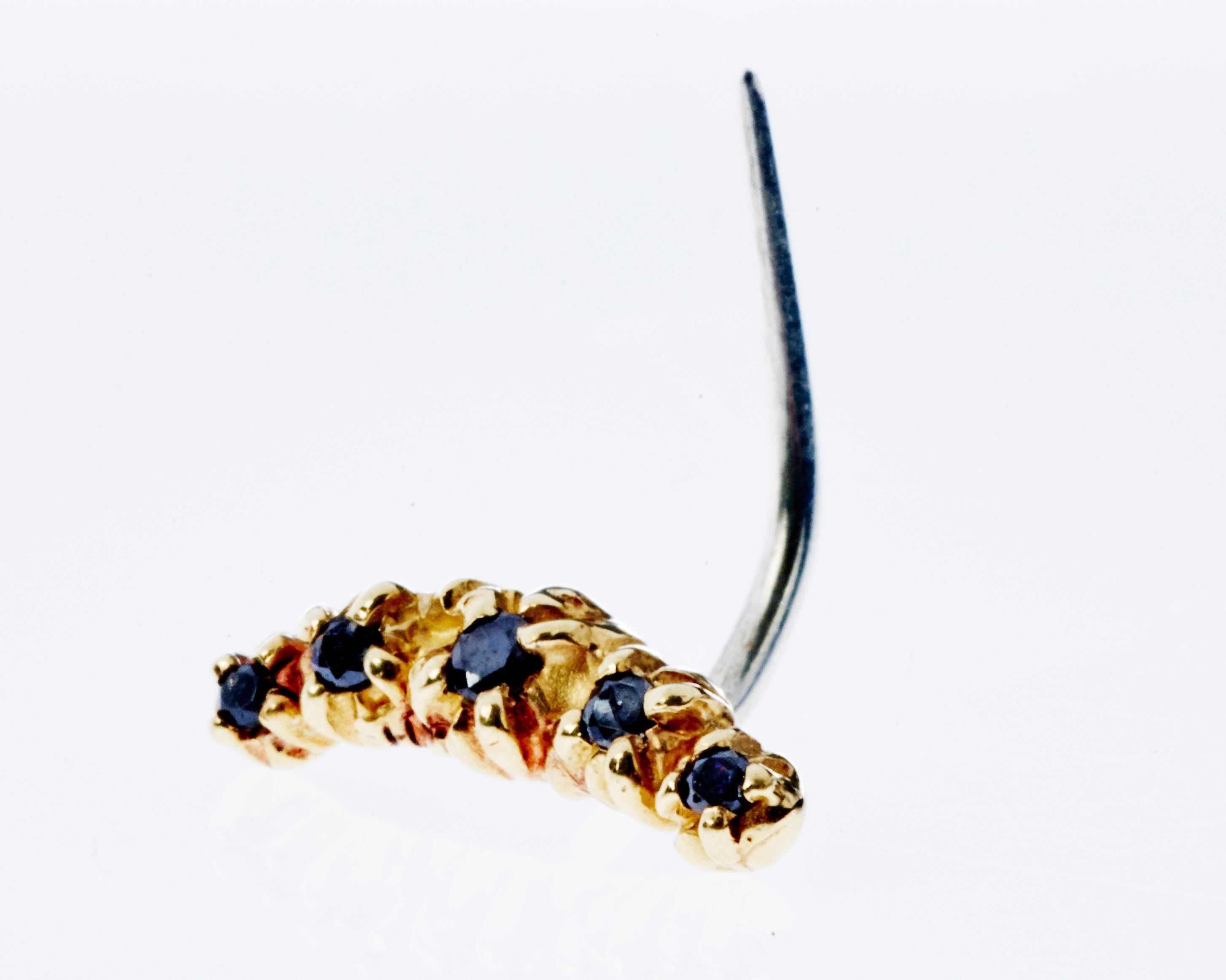 Contemporary Opal Black Diamond Mismatch Pair Gold Earrings Crescent Moon J Dauphin For Sale