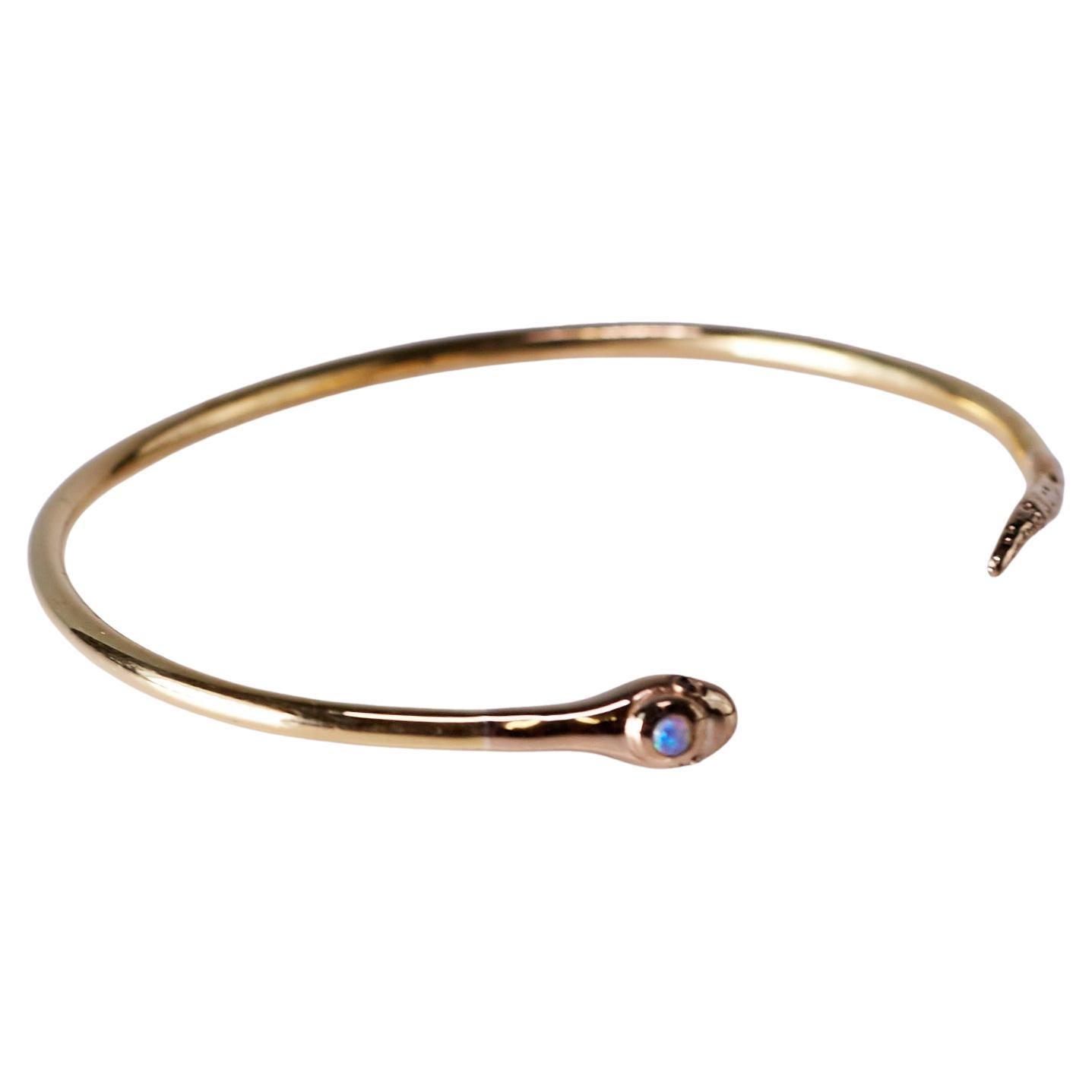 Bracciale a serpente con diamante nero opale in stile vittoriano