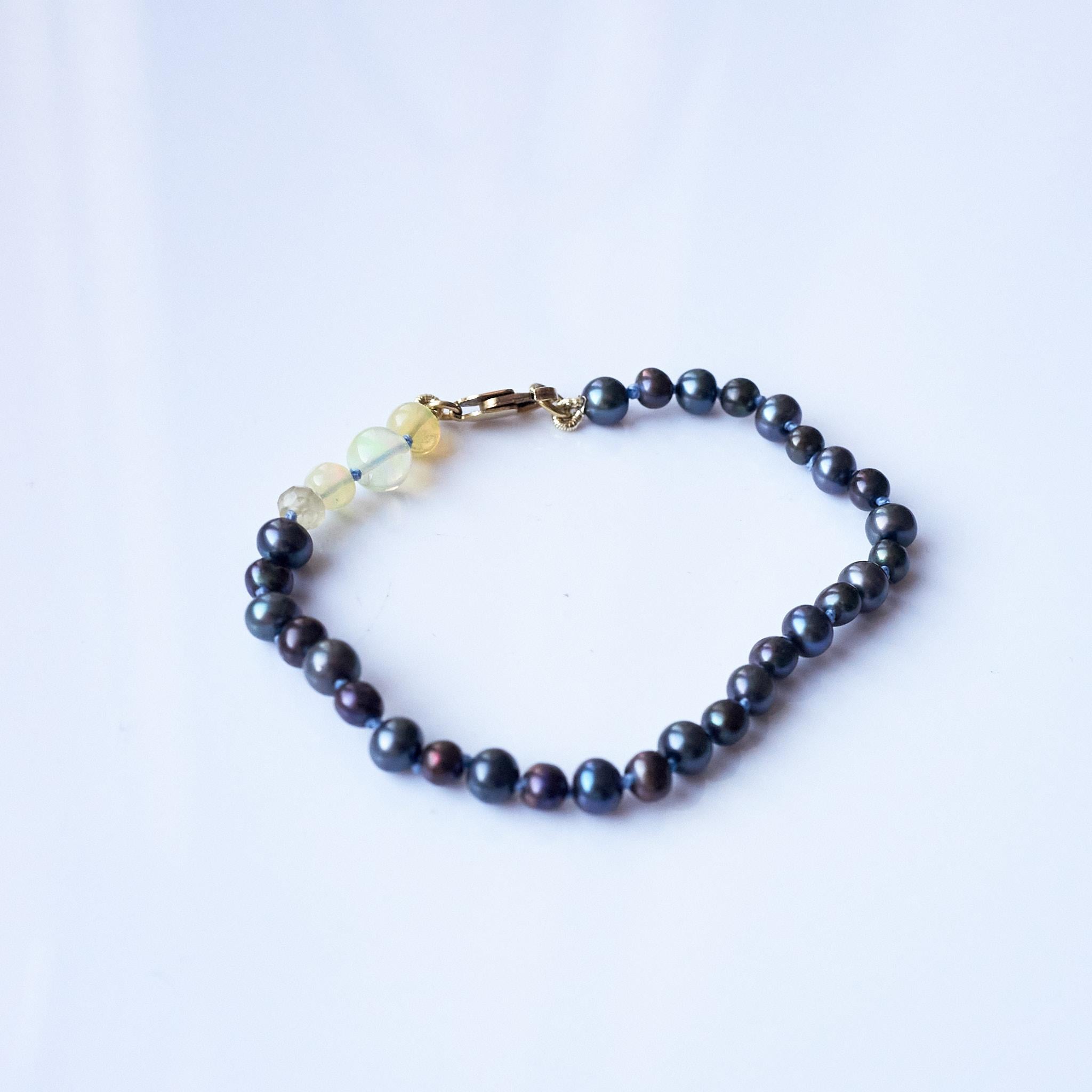 Opal Black Pearl Beaded Bracelet J Dauphin

