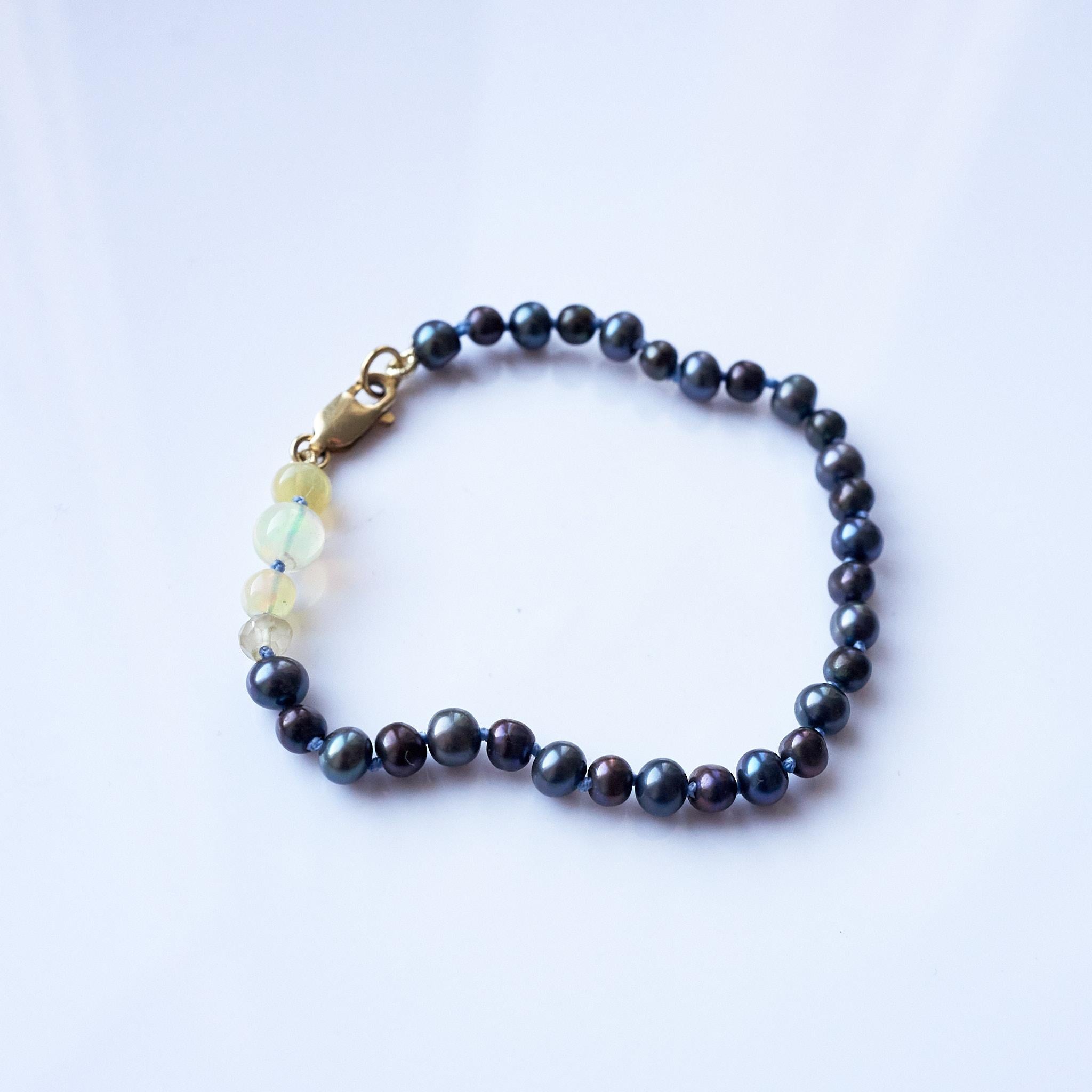 Opal Black Pearl Beaded Bracelet J Dauphin For Sale 2