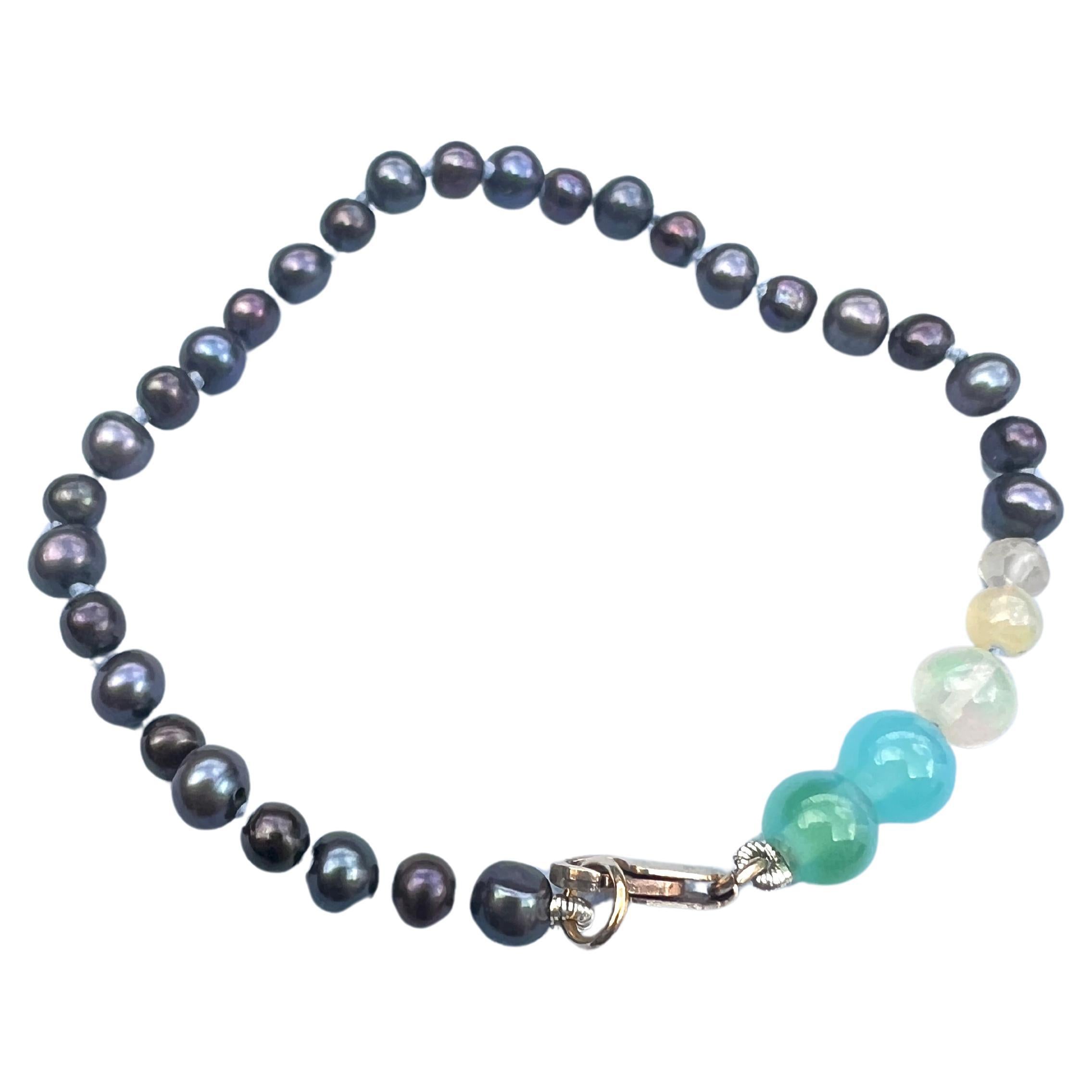Opal Black Pearl Beaded Bracelet J Dauphin