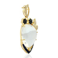 Halskette mit Anhänger aus 18 Karat Gold mit Opal, blauem Saphir und Diamant