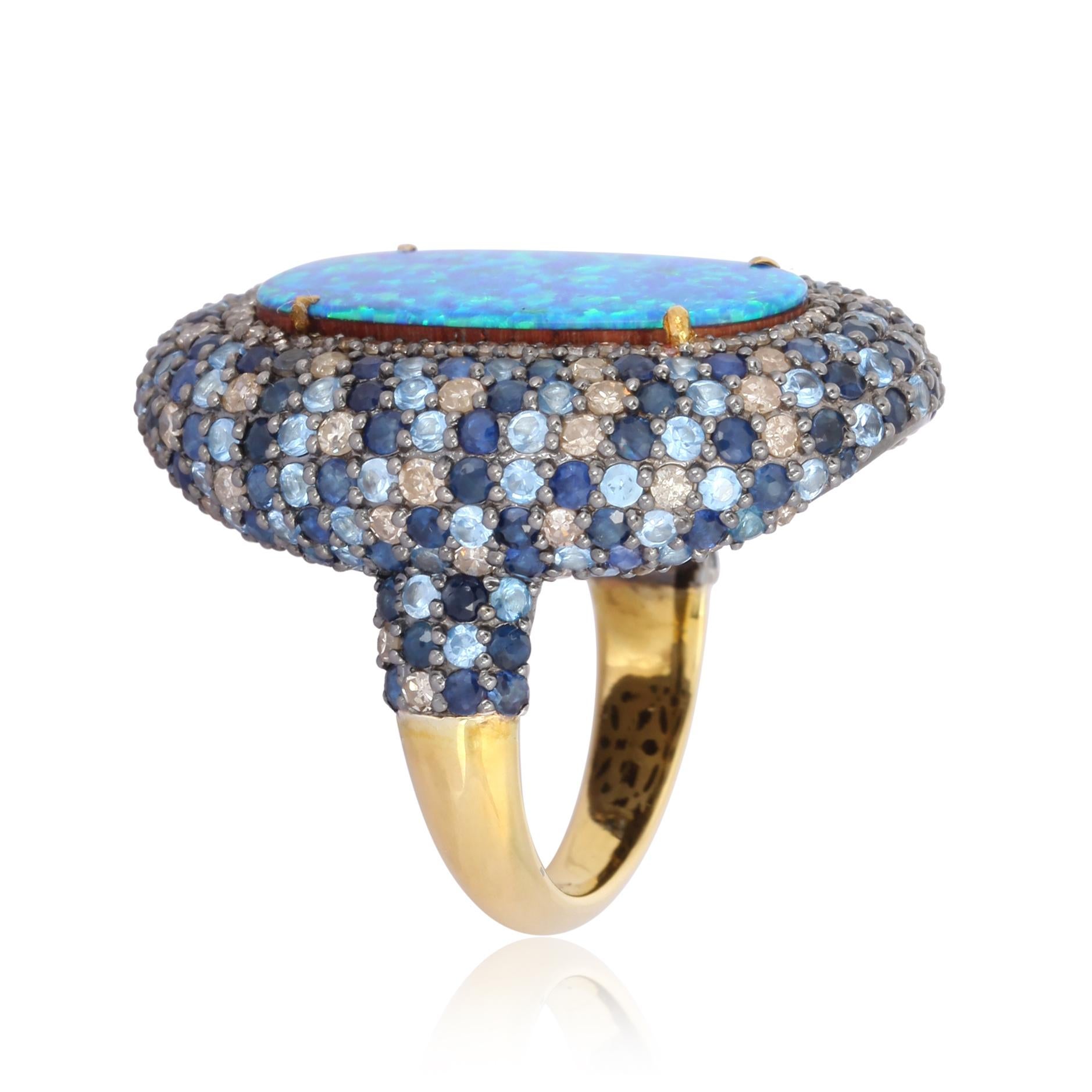 ethiopian opal ring blue nile