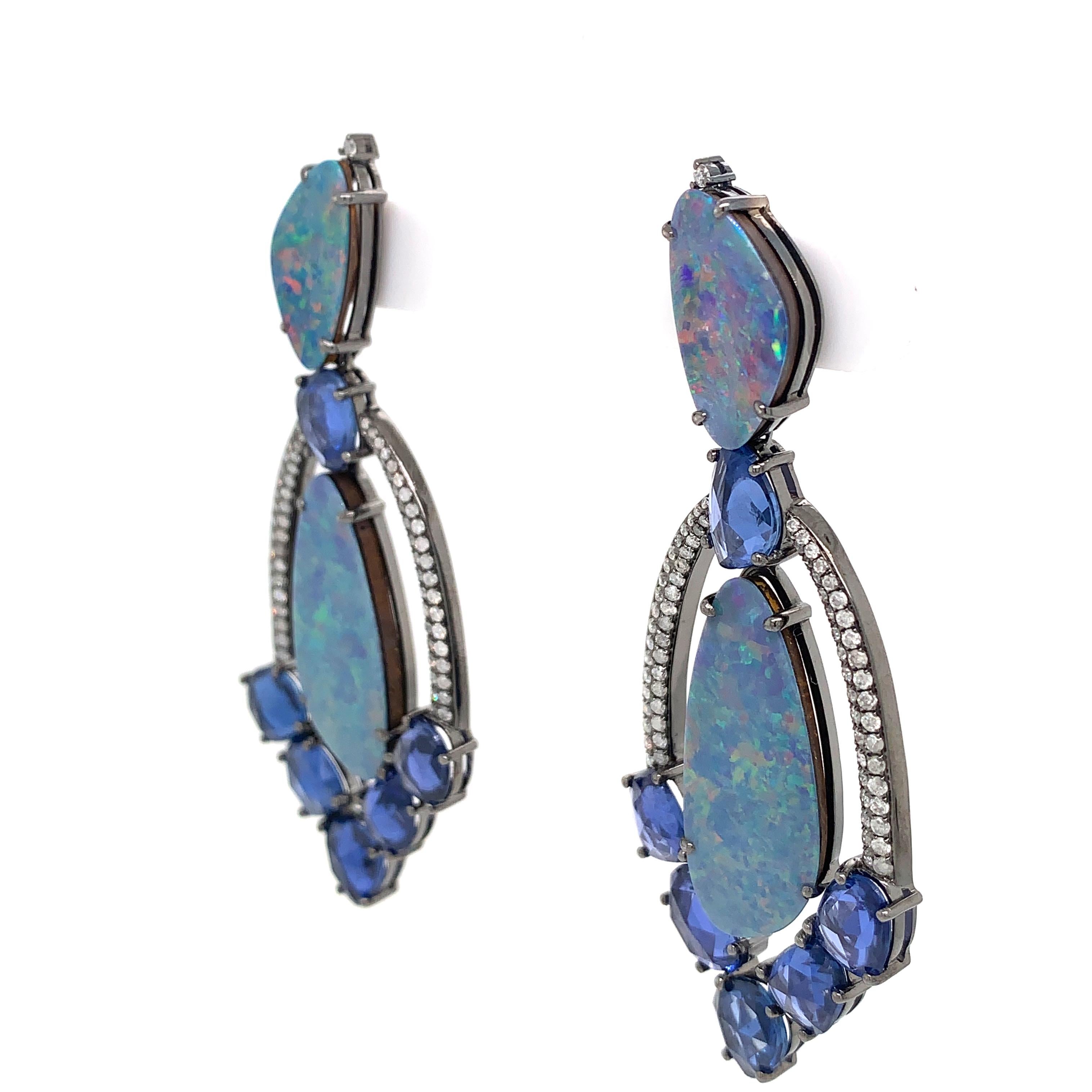 sapphire slice earrings