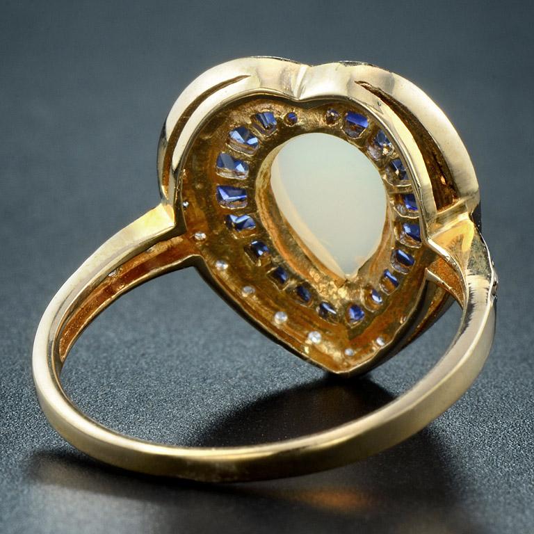 blue sapphire and opal ring