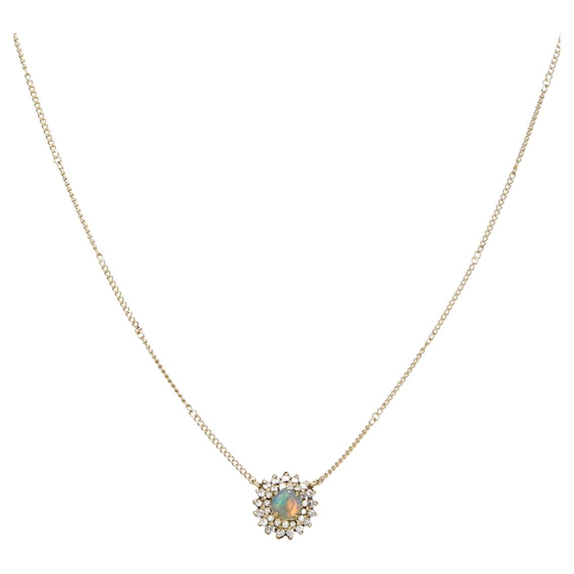 Opal Cake Necklace with Diamonds