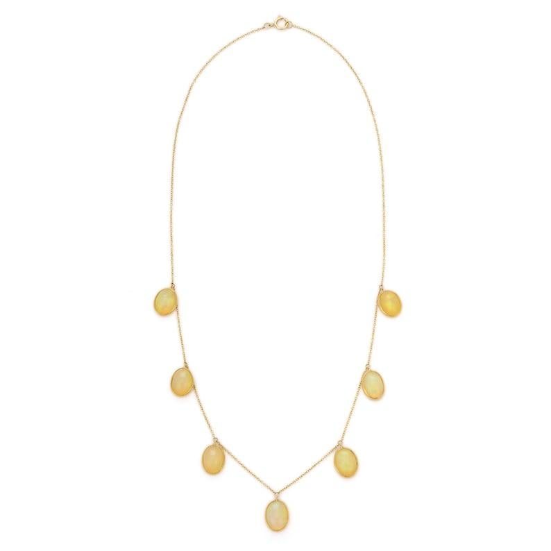 Moderne Collier d'opale en or jaune massif 18kt en vente