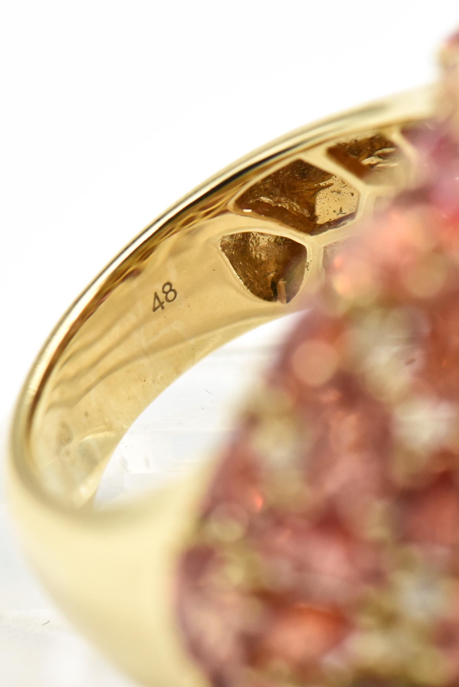Gold Cocktail-Ring mit Opal, Citrin, Saphir und Diamant im Angebot 6