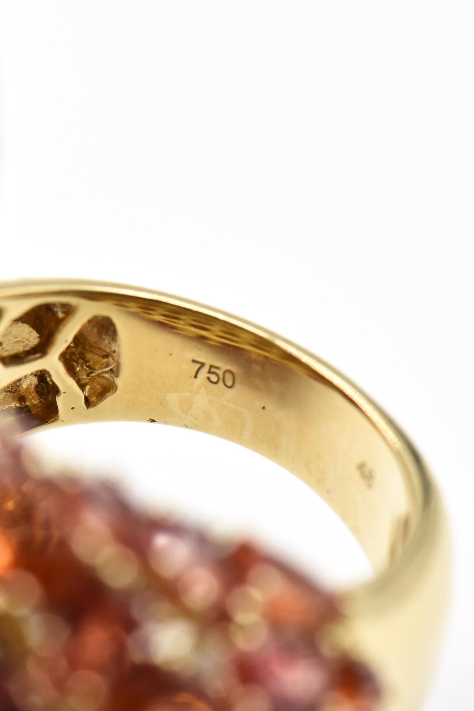 Gold Cocktail-Ring mit Opal, Citrin, Saphir und Diamant im Angebot 5