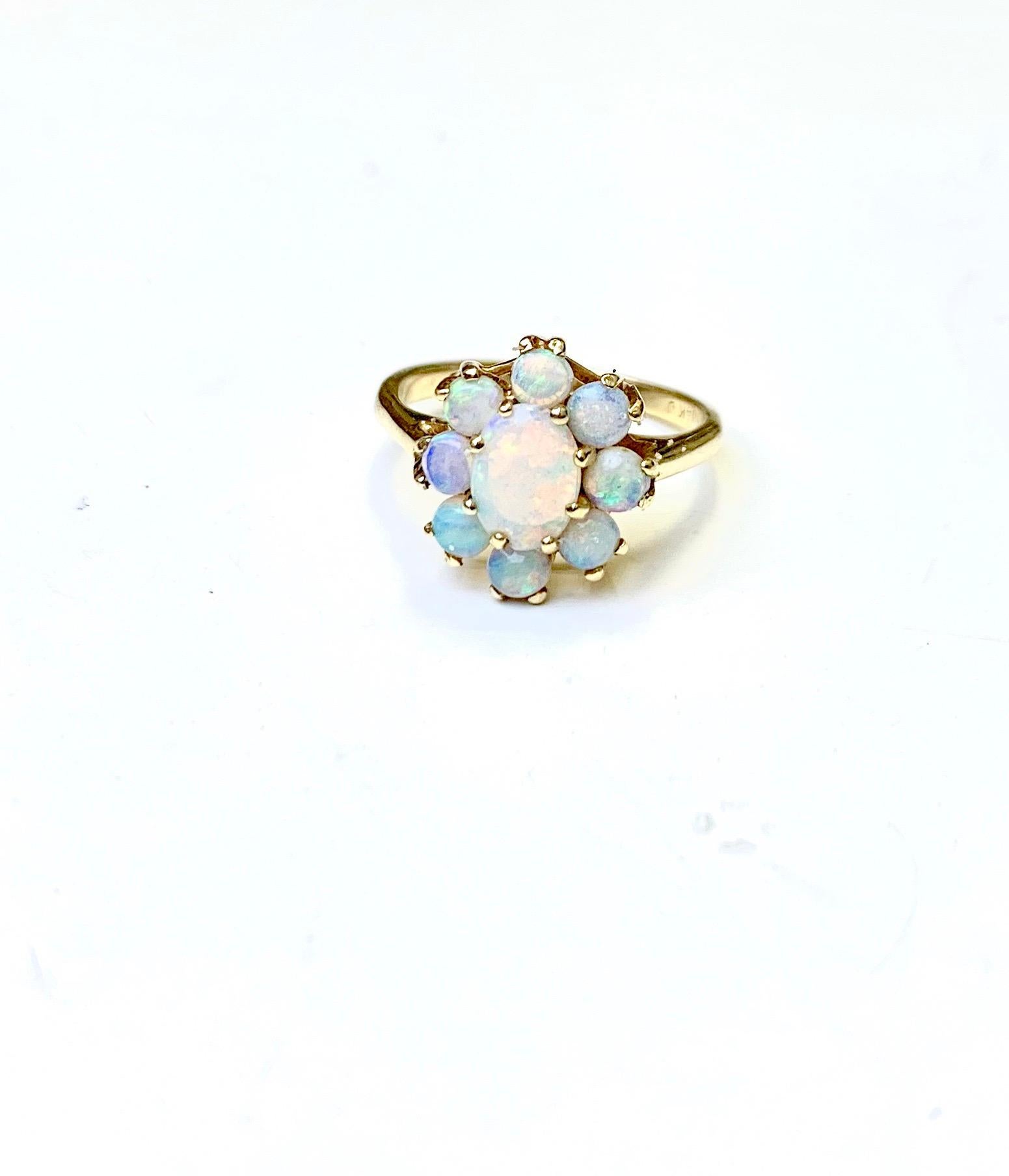 Opal Cluster Ring In Good Condition In Aliso Viejo, CA