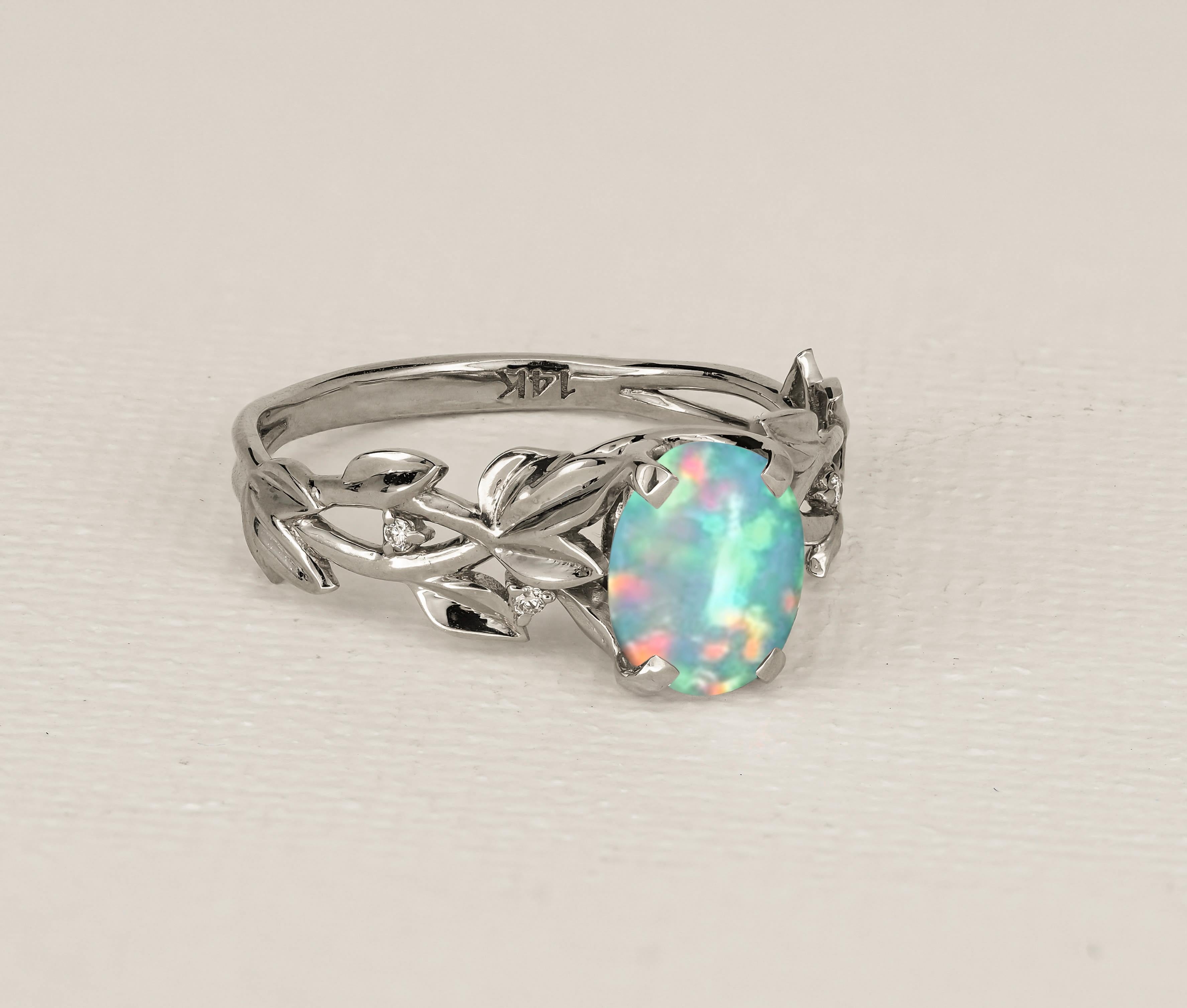 For Sale:  Opal Cocktail 14k Gold Ring 2
