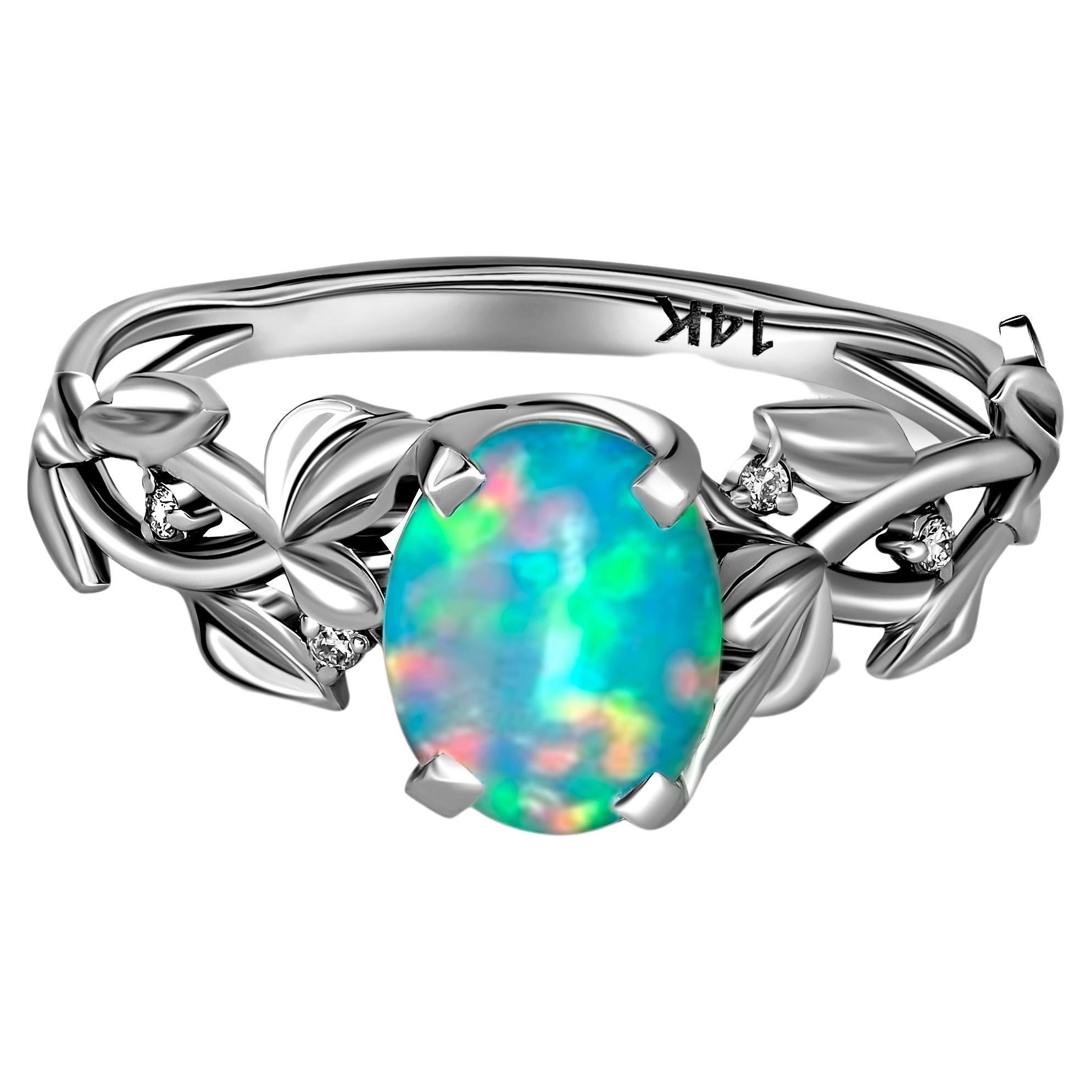 For Sale:  Opal Cocktail 14k Gold Ring