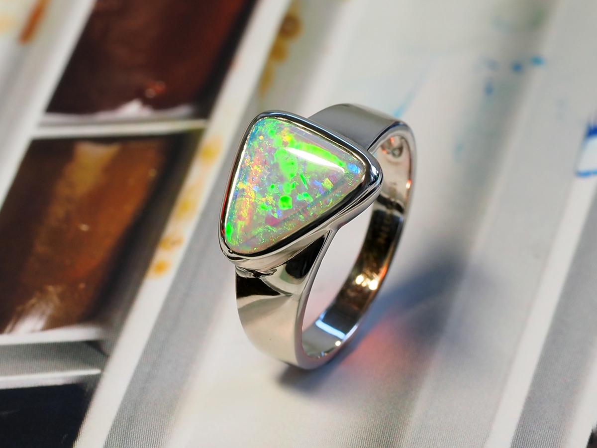 triangle opal ring