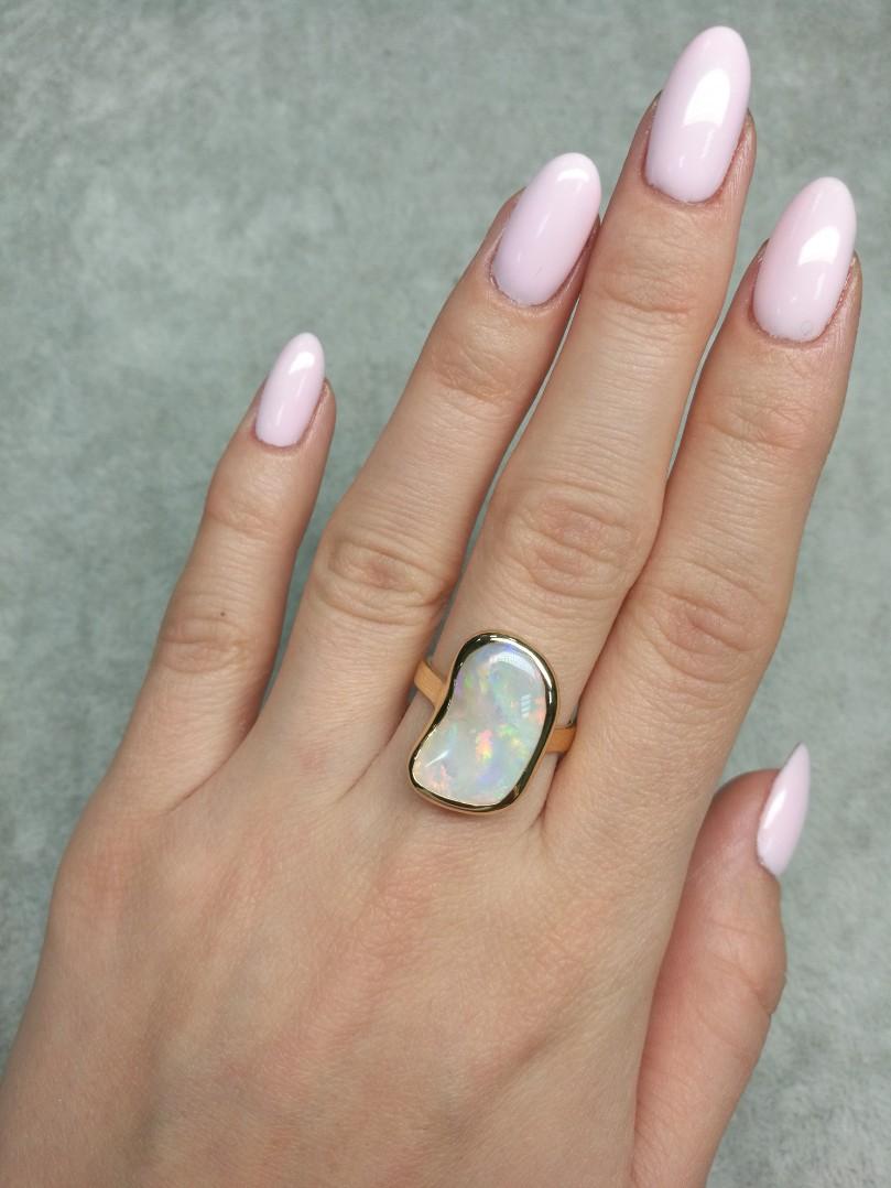 iridescent stone ring