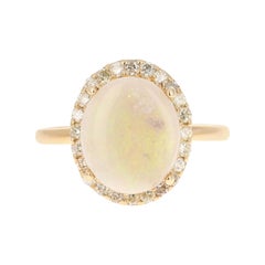 2.53 Carat Opal Diamond 14 Karat Yellow Gold Ring