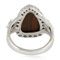 Opal-Diamant-Ring aus 18 Karat Weißgold